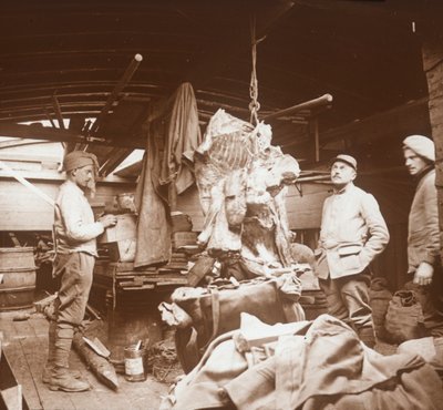 Slaktare på en pråm, Somme, norra Frankrike, c1914-c1918 av Unbekannt