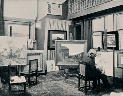 C. Cazin i sin studio, c1897 av Unbekannt