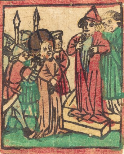 Kaifas sliter sina kläder, troligen 1449. av Unbekannt
