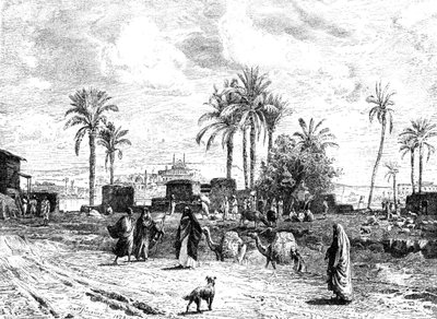 Kairo sett från Nilens vänstra strand, 1881 av Unbekannt