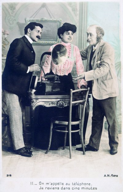Ring mig på telefon, jag återkommer om fem minuter, c1900 av Unbekannt