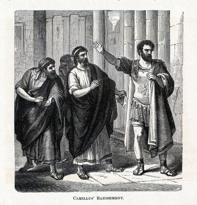 Camillus förvisning, 1882 av Unbekannt