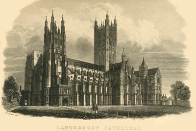 Canterbury Cathedral, början av mitten av 1800-talet. av Unbekannt