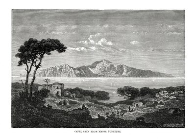 Capri sett från Massa Lubrense, Italien, 1879 av Unbekannt