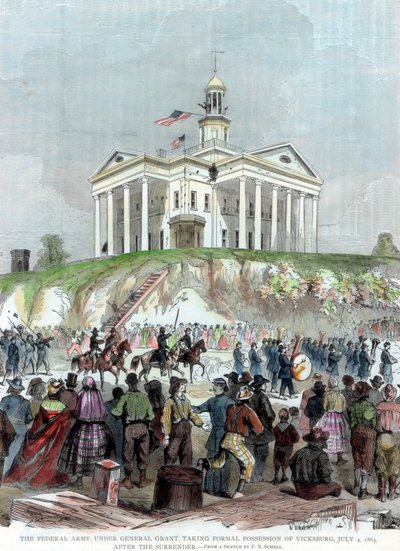 Erövring av Vicksburg, Mississippi, av unionsarmén, amerikanska inbördeskriget, 4 juli 1863 av Unbekannt