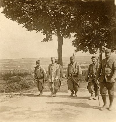 Fången tysk skarpskytt, Champagne, norra Frankrike, c1914-c1918 av Unbekannt