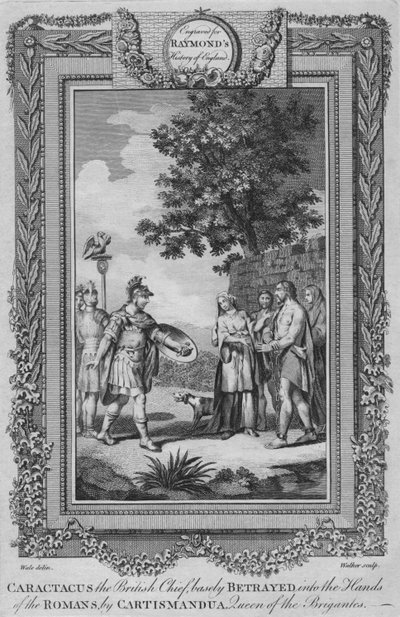 Caractacus, den brittiske hövdingen, förrådd i romarnas händer av Cartismandua, c1787 av Unbekannt