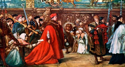 Kardinal Wolsey går i procession till Westminster Hall, 1887, c1920 av Unbekannt