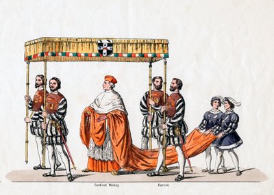 Kardinal Wolsey, kostymdesign för Shakespeares pjäs, Henry VIII, 1800-talet av Unbekannt