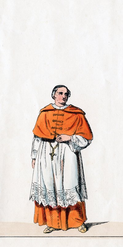 Kardinal Wolsey, kostymdesign för Shakespeares pjäs, Henry VIII, 1800-talet av Unbekannt