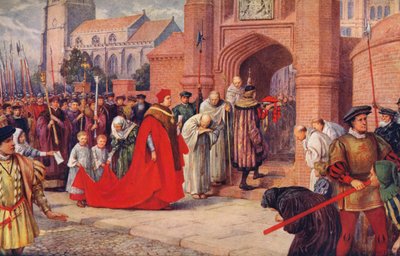 Kardinal Wolsey går möjligen in i Hampton Court Palace, 1917 av Unbekannt