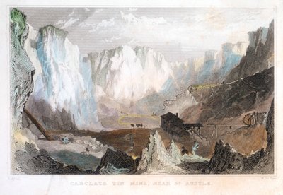 Carglaze tenngruva, nära St Austell, Cornwall, England, c1825, 1837 av Unbekannt