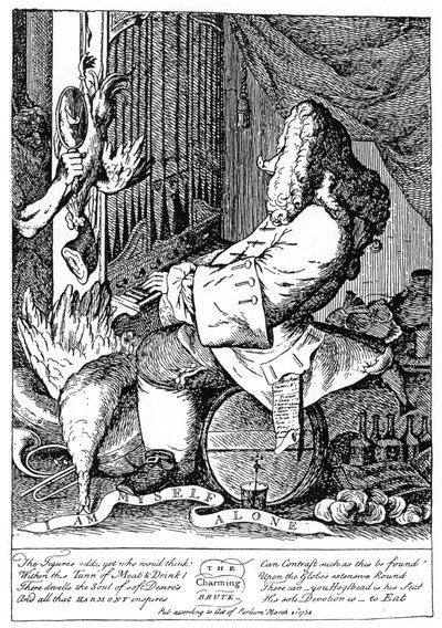Karikatyr av Georg Friedrich Händel 1685-1759, 1754 av Unbekannt