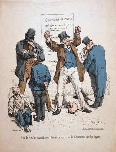 Karikatyr av ägarna, Paris kommun, 1871. av Unbekannt