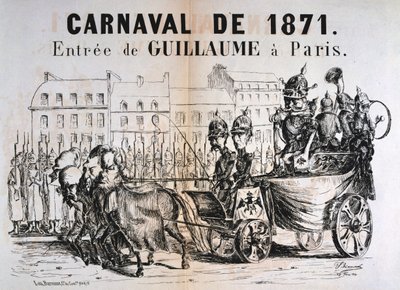 Carnaval de 1871, Wilhelm I av Preussen på väg in i Paris, februari 1871 av Unbekannt