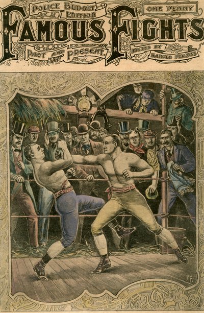 Carney slog höger i käken med all sin kraft, 1880-talets slutet av 1800-talet eller början av 1900-talet av Unbekannt