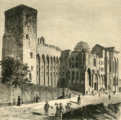 Påvarnas slott, Avignon, 1890. av Unbekannt