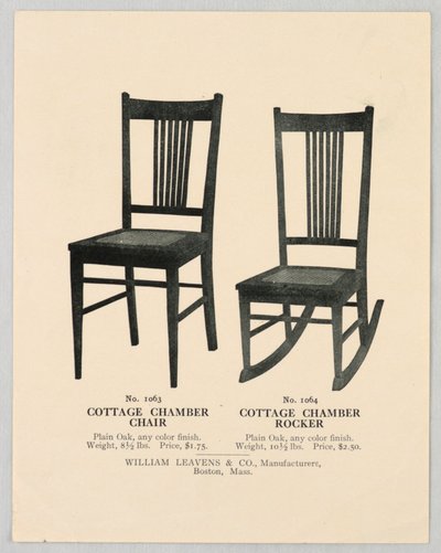 Katalogillustration, design för stolar, 1904–05 av Unbekannt
