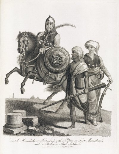 Mamluk-ryttare och soldater från mamlukernas och beduinernas infanteri, 1804 av Unbekannt