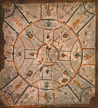 Tak i kammaren i Lucinas hypogeum...Rom, Italien, 1928. av Unbekannt