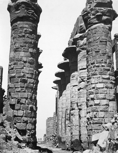 Central gränd av det stora templet i Karnak, Egypten, 1878 av Unbekannt