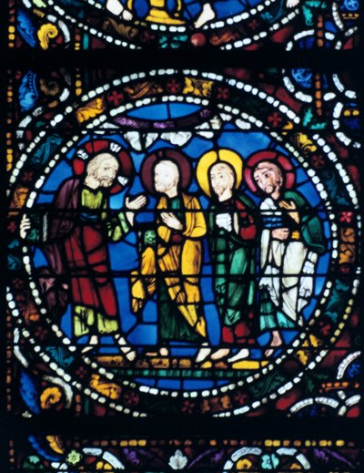 Centre of the Thabor, målat glas, Chartres Cathedral, Frankrike, 1194-1260 av Unbekannt