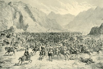 Anklagelse för Punjab-kavalleriet i den andra aktionen nära Charasia, den 24 april 1880, 1901. av Unbekannt