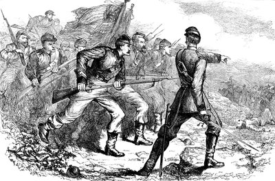 Anklagelse för federalerna i Korinth, amerikanska inbördeskriget, c1880 av Unbekannt