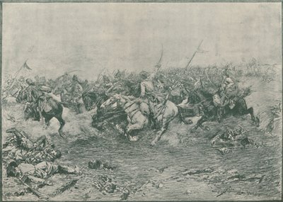 Anklagelse för de tolfte husarerna vid slaget vid Marengo, 1800, 1896. av Unbekannt