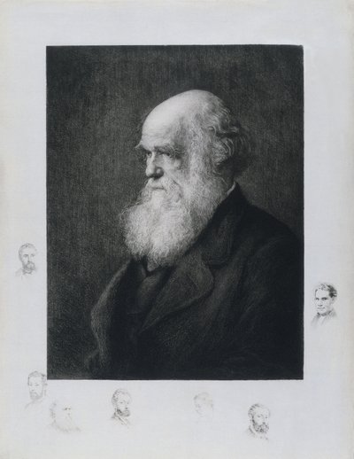Charles Darwin, engelsk naturforskare, ca 1860-talet av Unbekannt