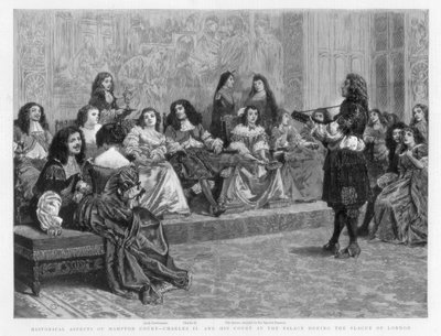 Karl II och hans hov vid palatset under pesten i London, c1665-1666 1890 av Unbekannt