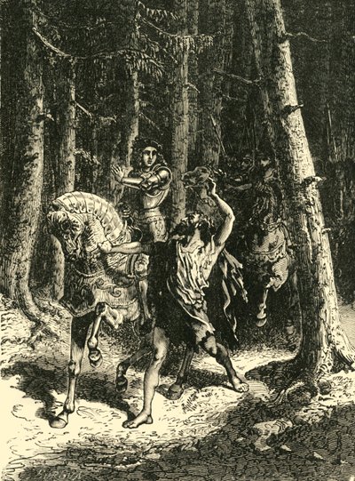Karl VI i skogen av Le Mans, 1392,, 1890. av Unbekannt