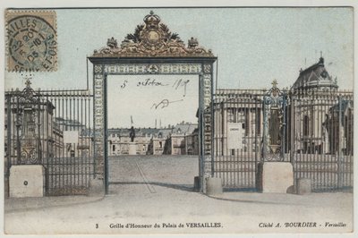 Chateau de Versailles: hedersrutnät - Vykort daterat 1905 av Unbekannt