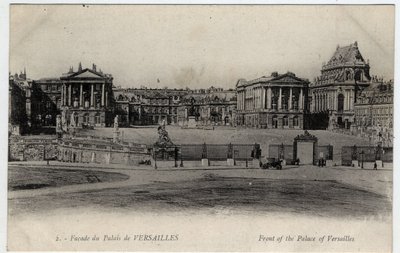 Chateau de Versailles: utsikt över fasaden - Vykort sent 1800-talet - början av 1900-talet av Unbekannt