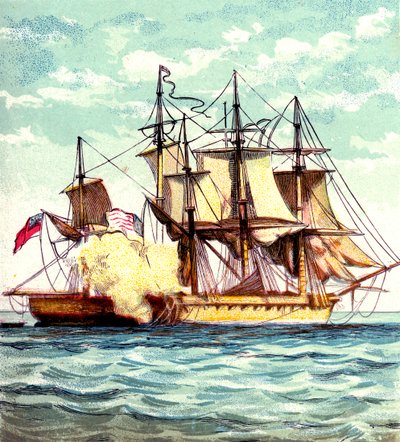 Chesapeake och Shannon, 1812 c1850-talet av Unbekannt