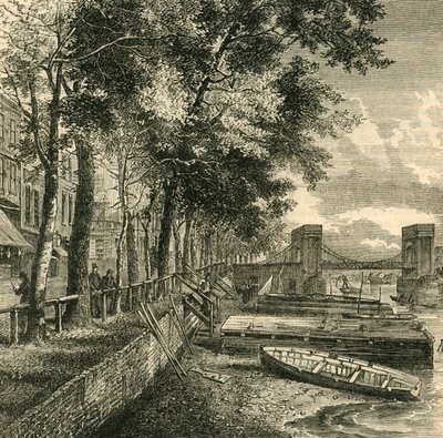 Cheyne Walk och Cadogan Pier, c1876. av Unbekannt