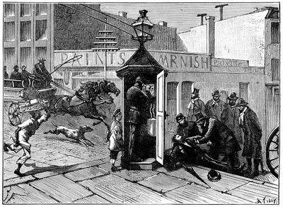 Chicagopolisens telefonkiosk, 1886 av Unbekannt