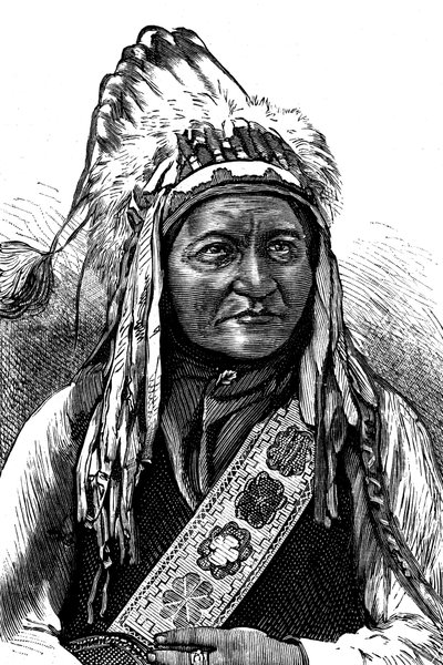 Chief Sitting Bull, indian, 1800-talet av Unbekannt