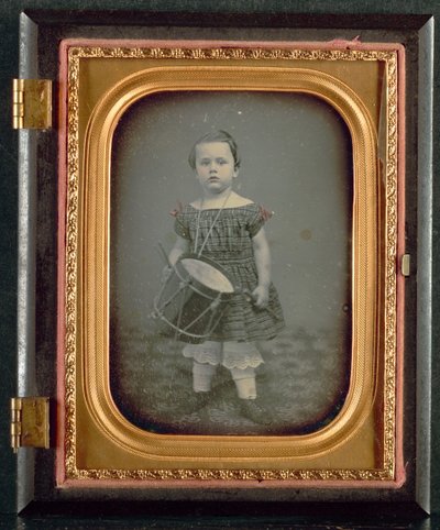 Barn med trumma, 1850-tal. av Unbekannt