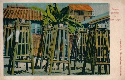 Kinesiska brottslingar i dödsburar, c1900 av Unbekannt
