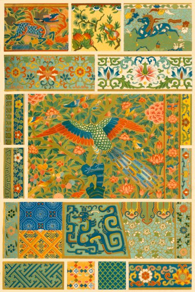 Kinesisk målning, vävning, broderi och cloisonné, 1898. av Unbekannt