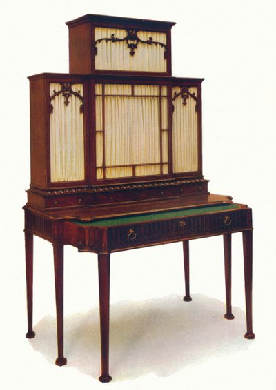Chippendale Mahogany Secretaire bokhylla, mitten av 1700-talet, 1930. av Unbekannt