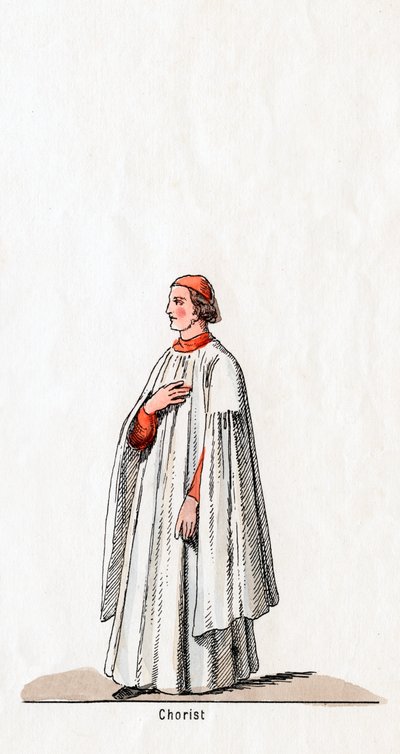 Chorister, kostymdesign för Shakespeares pjäs, Henry VIII, 1800-talet av Unbekannt