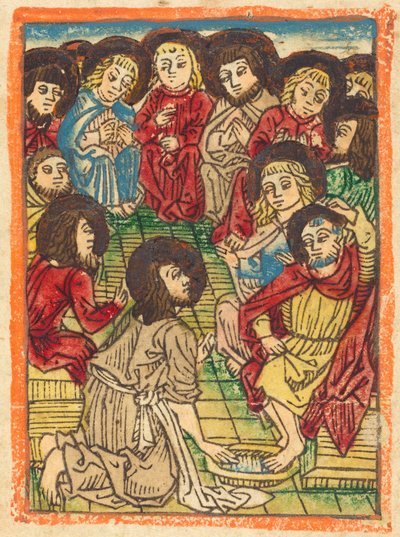 Kristus tvättar apostlarnas fötter, ca. 1480. av Unbekannt