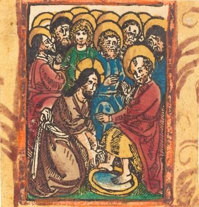 Kristus tvättar apostlarnas fötter, ca. 14901500. av Unbekannt