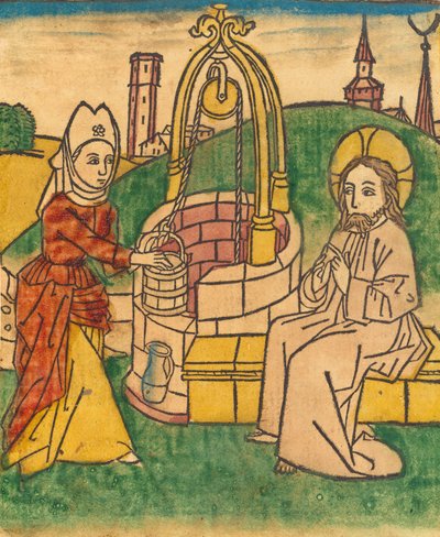 Kristus och Samariens kvinna, troligen 1485. av Unbekannt
