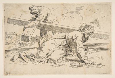 Kristus bär korset på ryggen, kopia efter Cantarini, ca. 1637-1639 eller senare. av Unbekannt