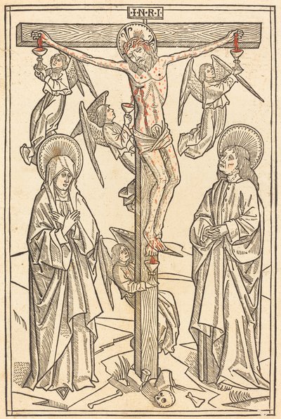Kristus på korset med änglar, 1481. av Unbekannt