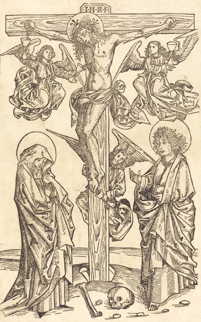 Kristus på korset med änglar, 14901500. av Unbekannt