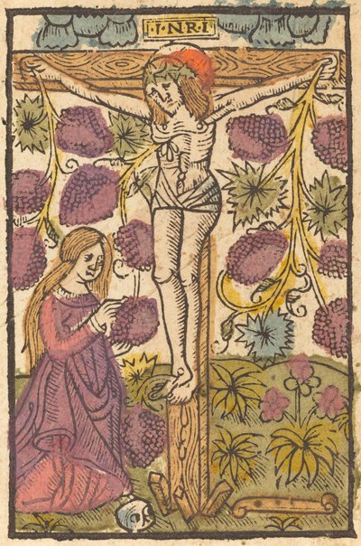 Kristus på korset med en vinranka, ca. 14901500. av Unbekannt